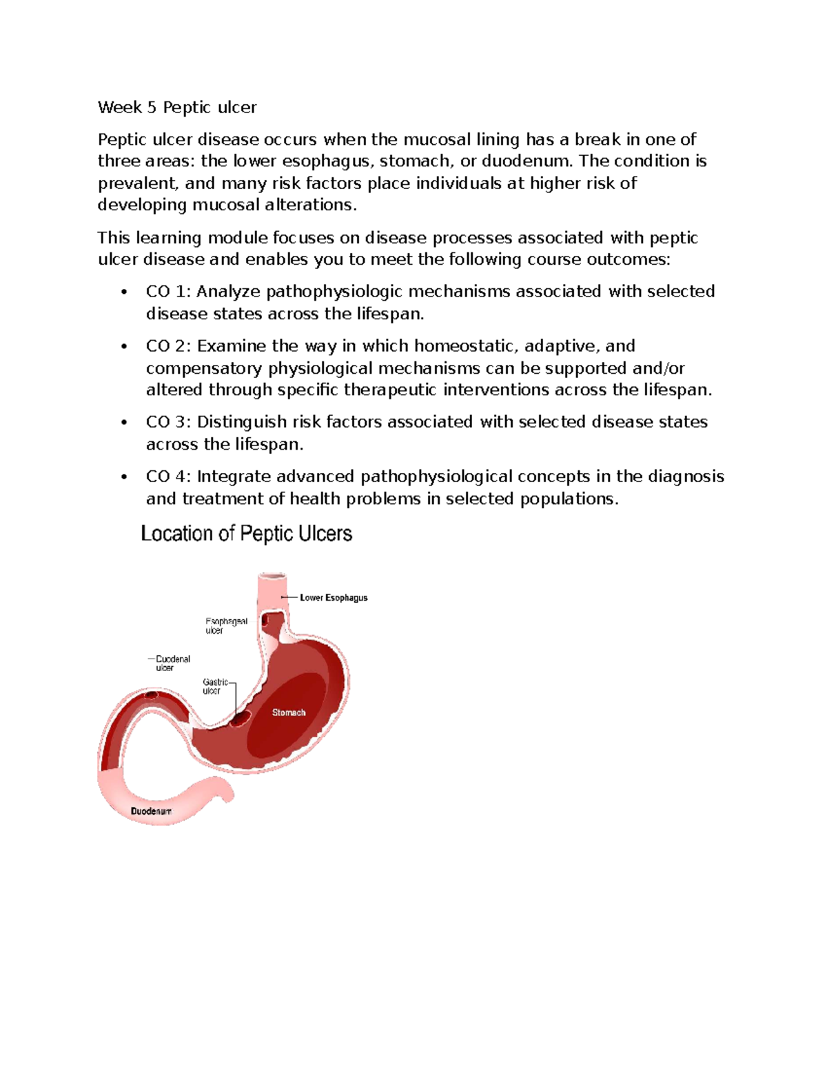 Week 5 Lecture: Understanding Peptic Ulcer Disease (PUD) - Studocu