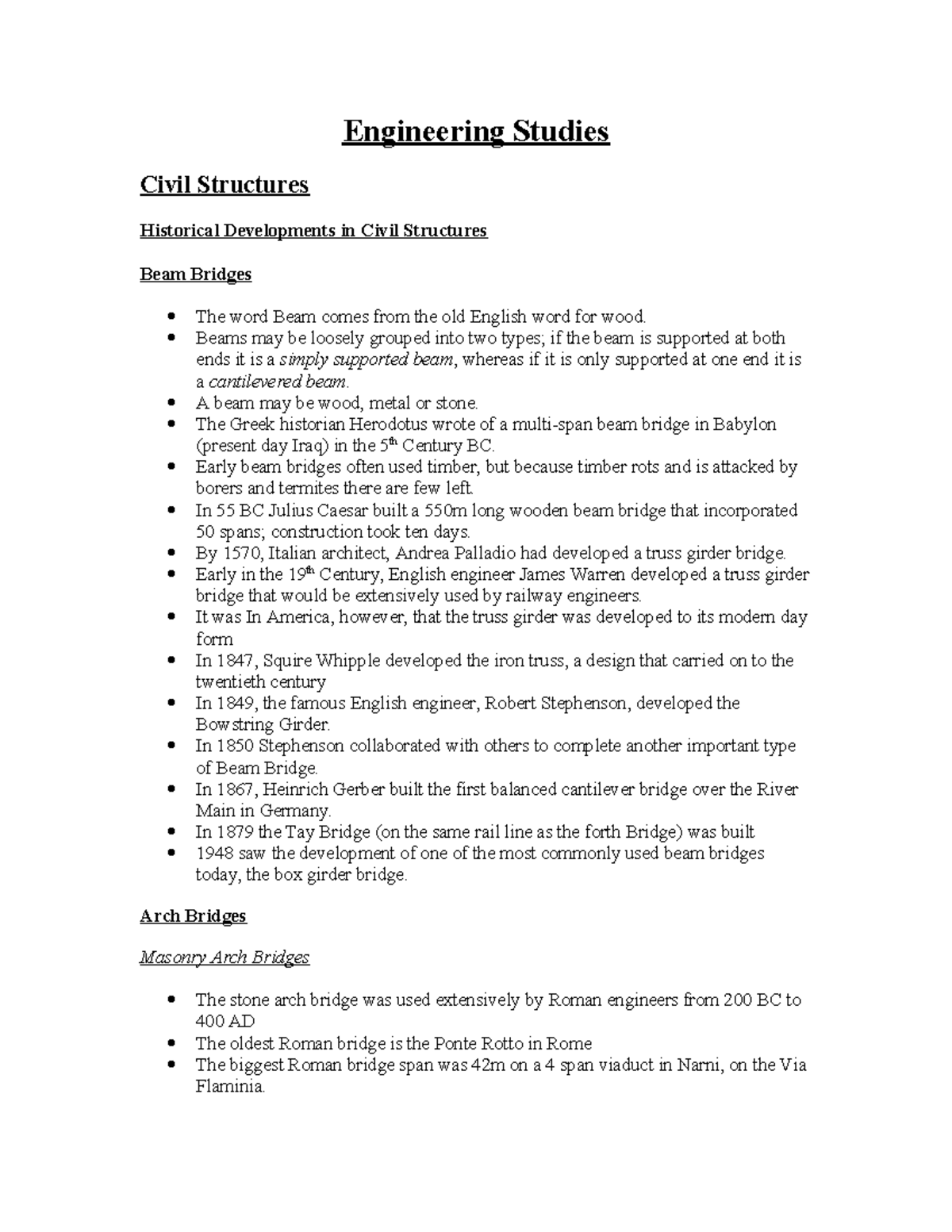 Note for engineering studies - Engineering Studies Civil Structures ...