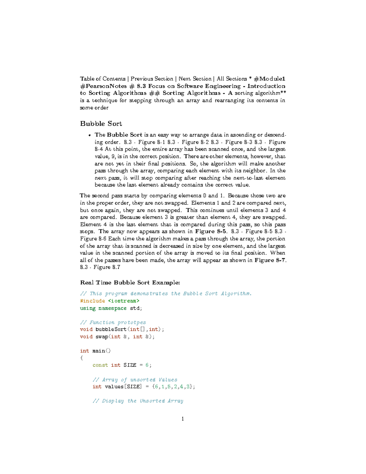 C++ Sorting & Searching Algorithms Notes (Ch 8-11) - Module 1 - Studocu