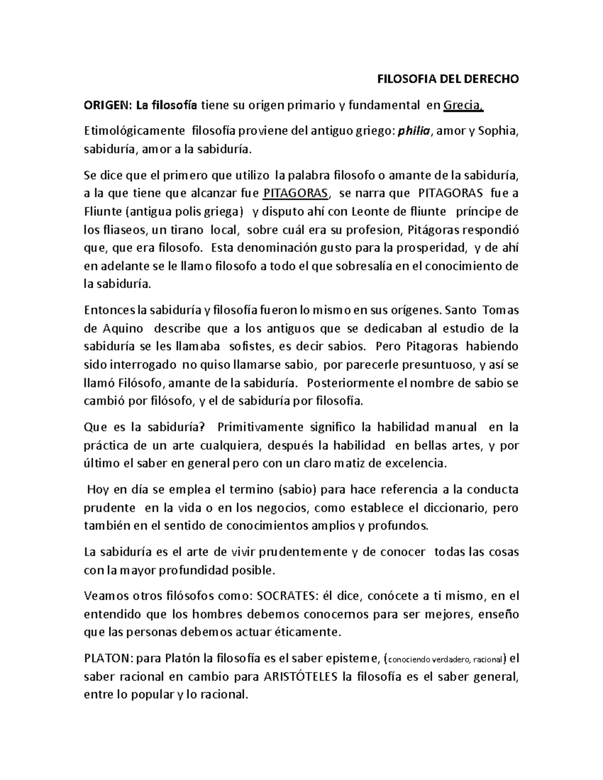 Material de Apoyo para Estudio de Filosofía del Derecho - Studocu