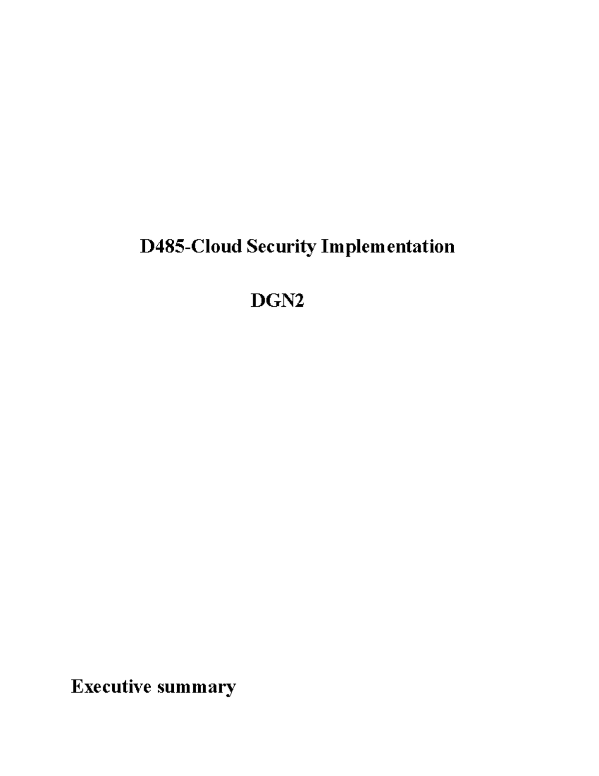 D485 - Cloud Security & Compliance on Microsoft Azure IAAS - Studocu