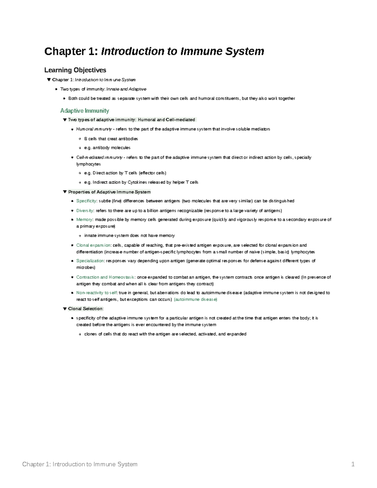 Chapter 1 Introduction to Immune System - Chapter 1: Introduction to ...