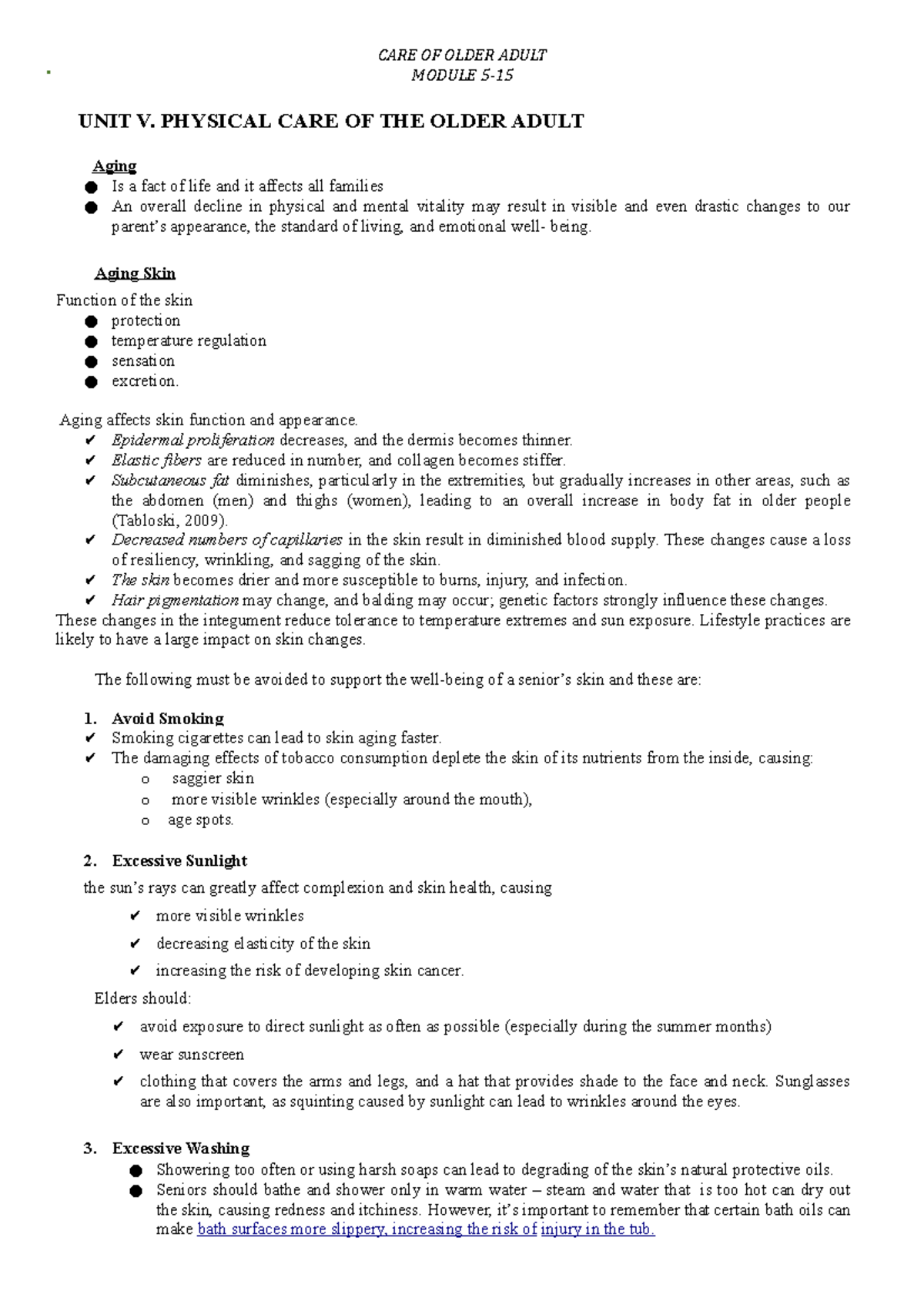 Care of Older Adults - Module 5: Physical and Psychological Insights ...