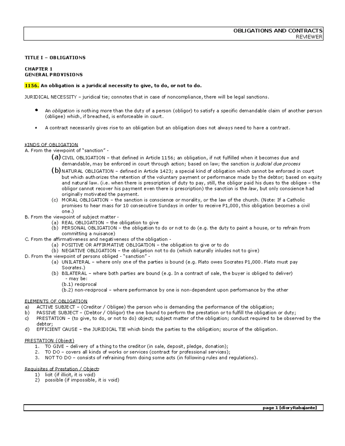 RFBT: Commodatum and Mutuum - Key Articles and Concepts Explained - Studocu