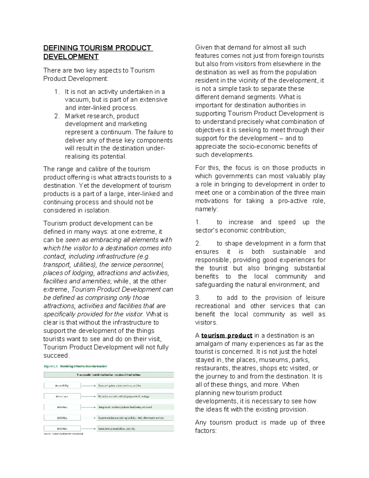 TPDT 101: Comprehensive Notes on Tourism Product Development - Studocu