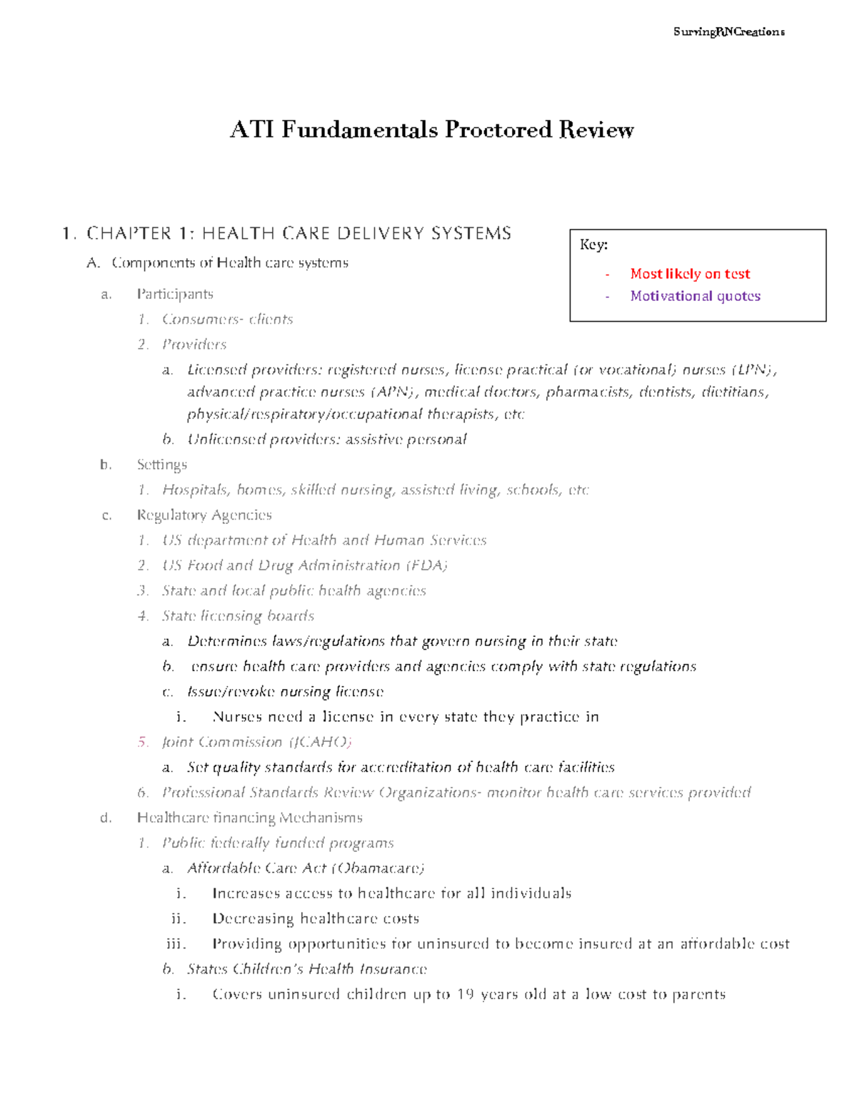 ATI Fundamentals Final Exam Study Guide - Comprehensive Overview - Studocu