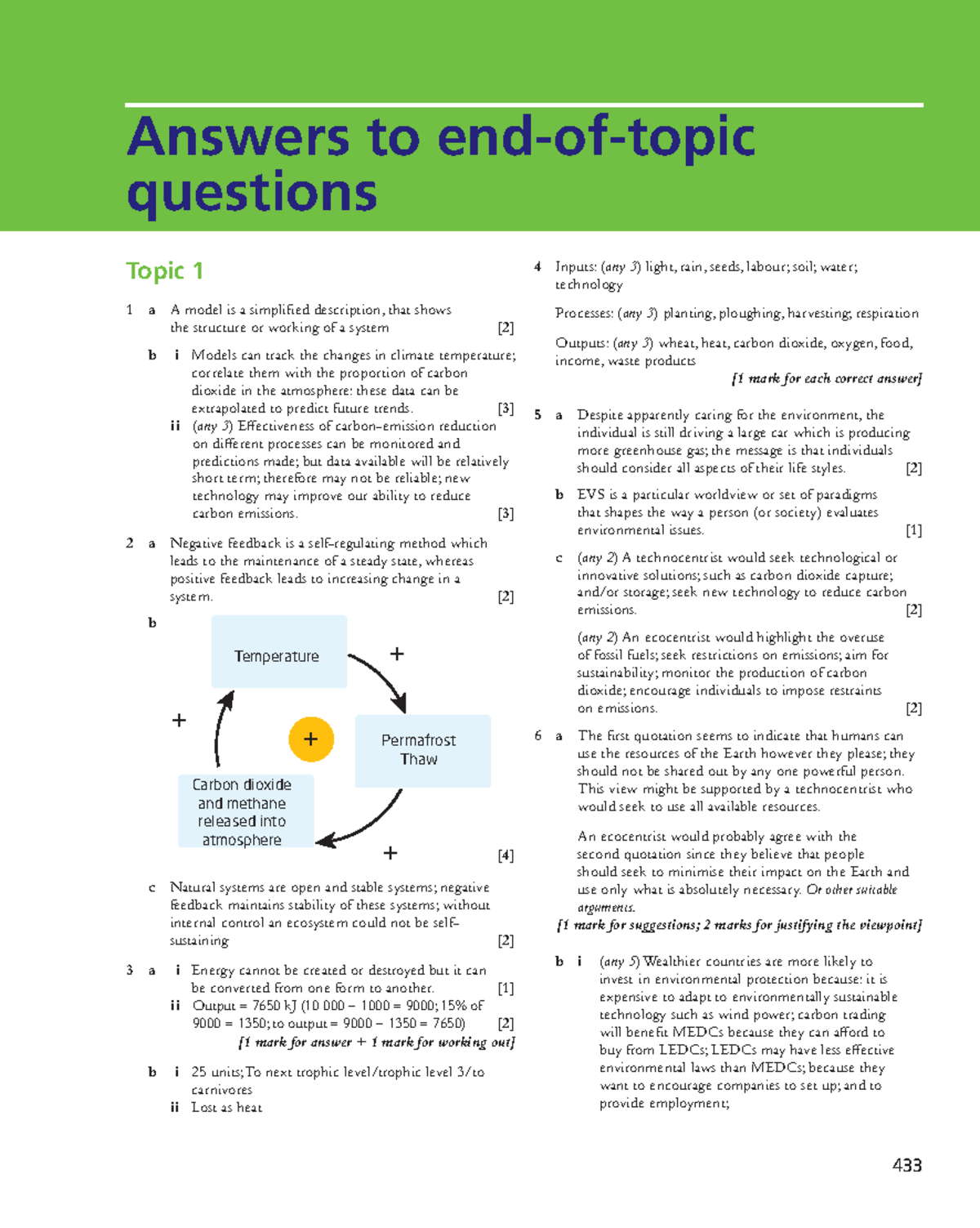 IB ESS2TR Assess EOTQs - Possible Responses to Open-Ended Questions ...