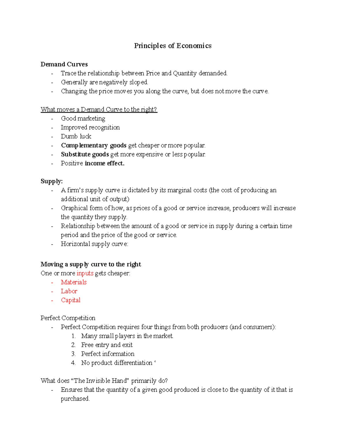 Lecture Notes: Principles of Economics Analysis and Demand-Supply ...