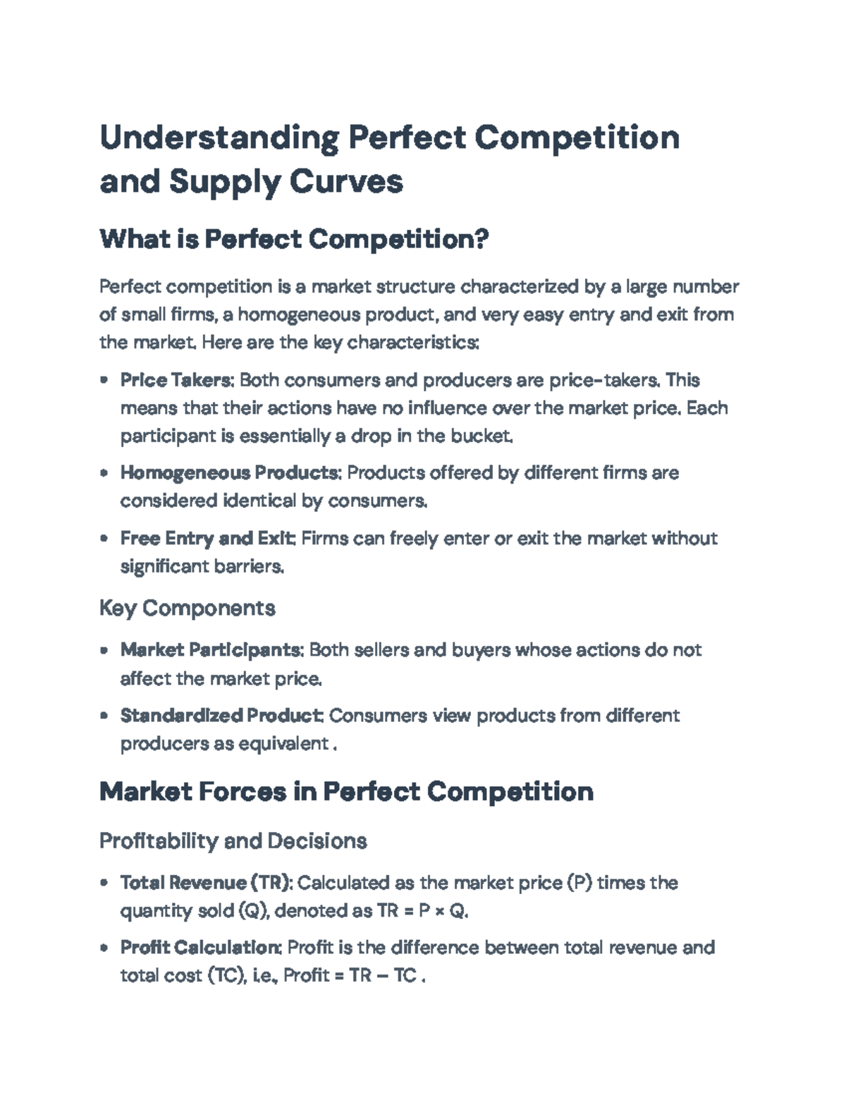 Understanding Perfect Competition & Supply Curves (Econ 101) - Studocu