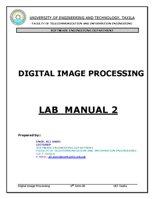 Lab manual 3 DIP - Digital image processing - FACULTY OF ...