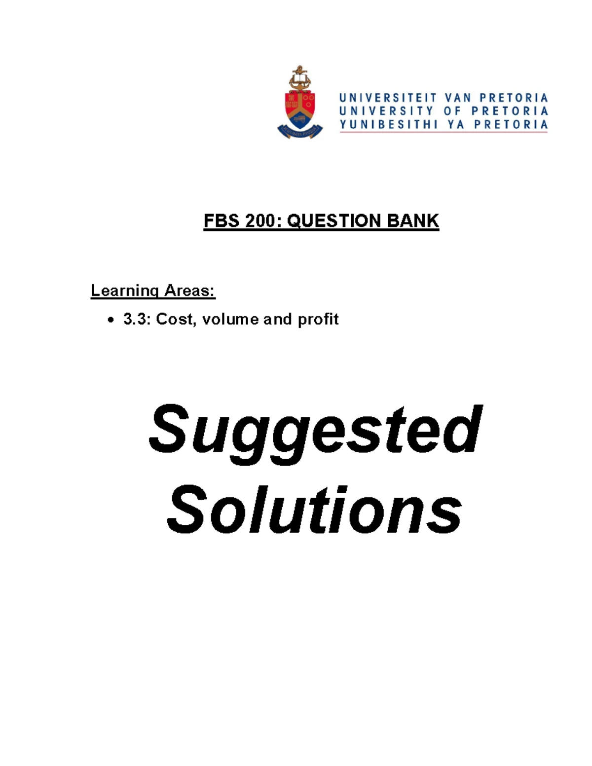 FBS 210 Semester Test 2 Bootcamp Revision Notes - Studocu