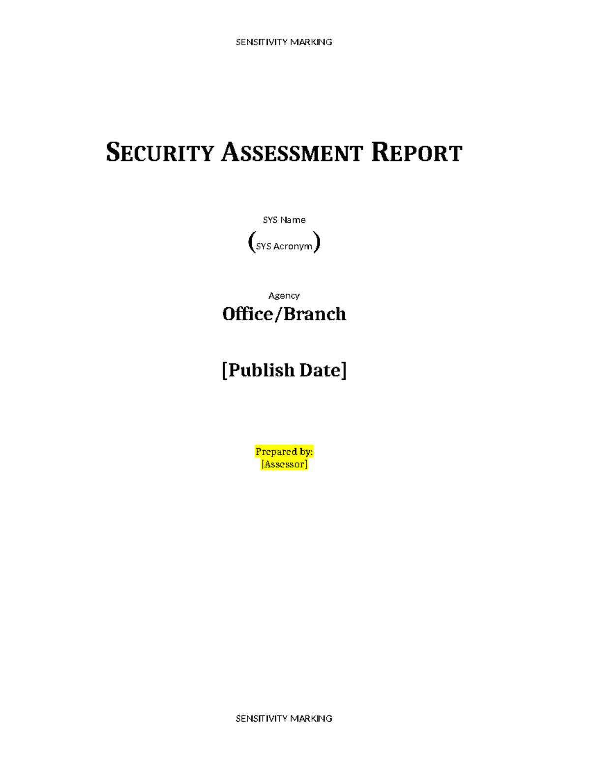 Sample SAR - hai please check it - SENSITIVITY MARKING SECURITY ...