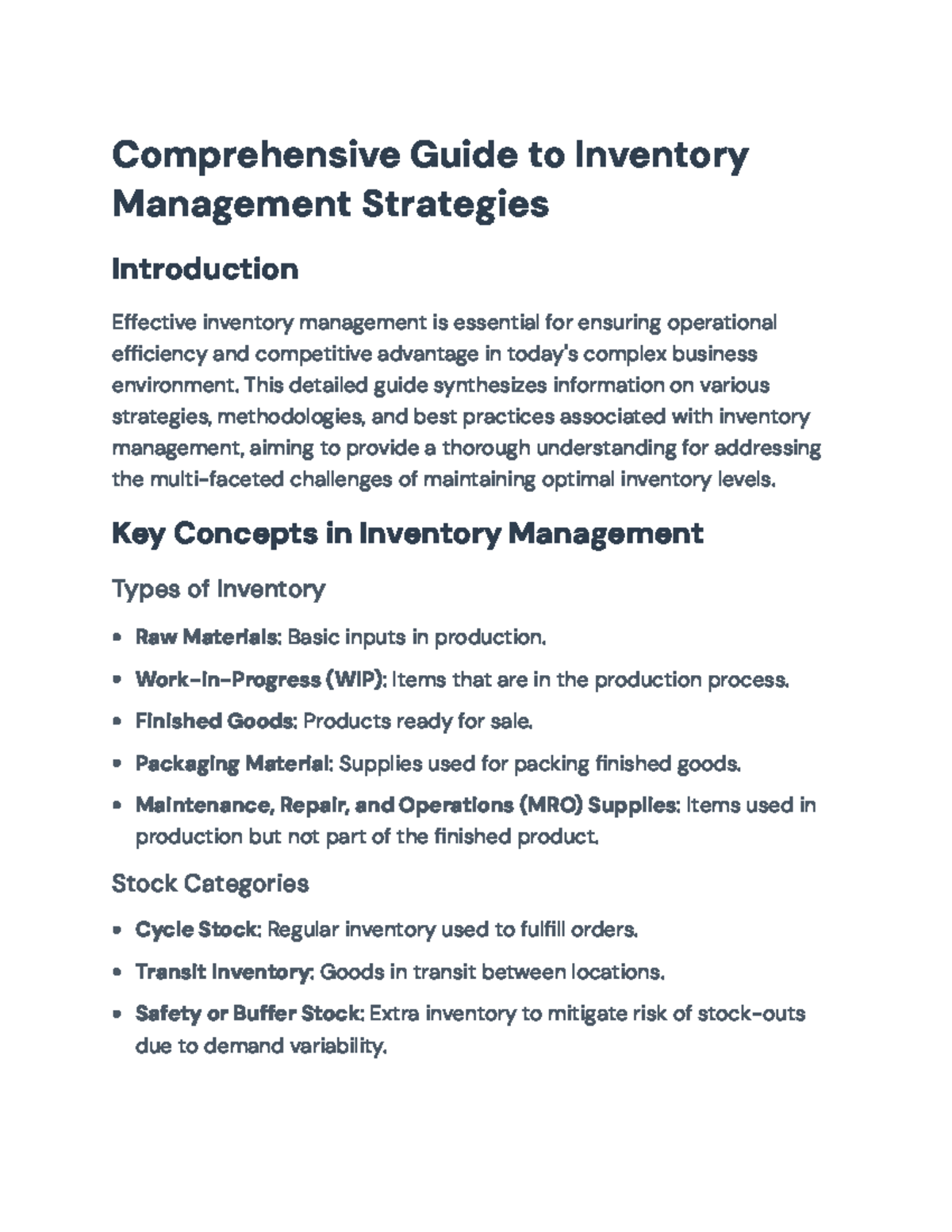 Inventory Management Strategies: A Comprehensive Guide - Comprehensive ...