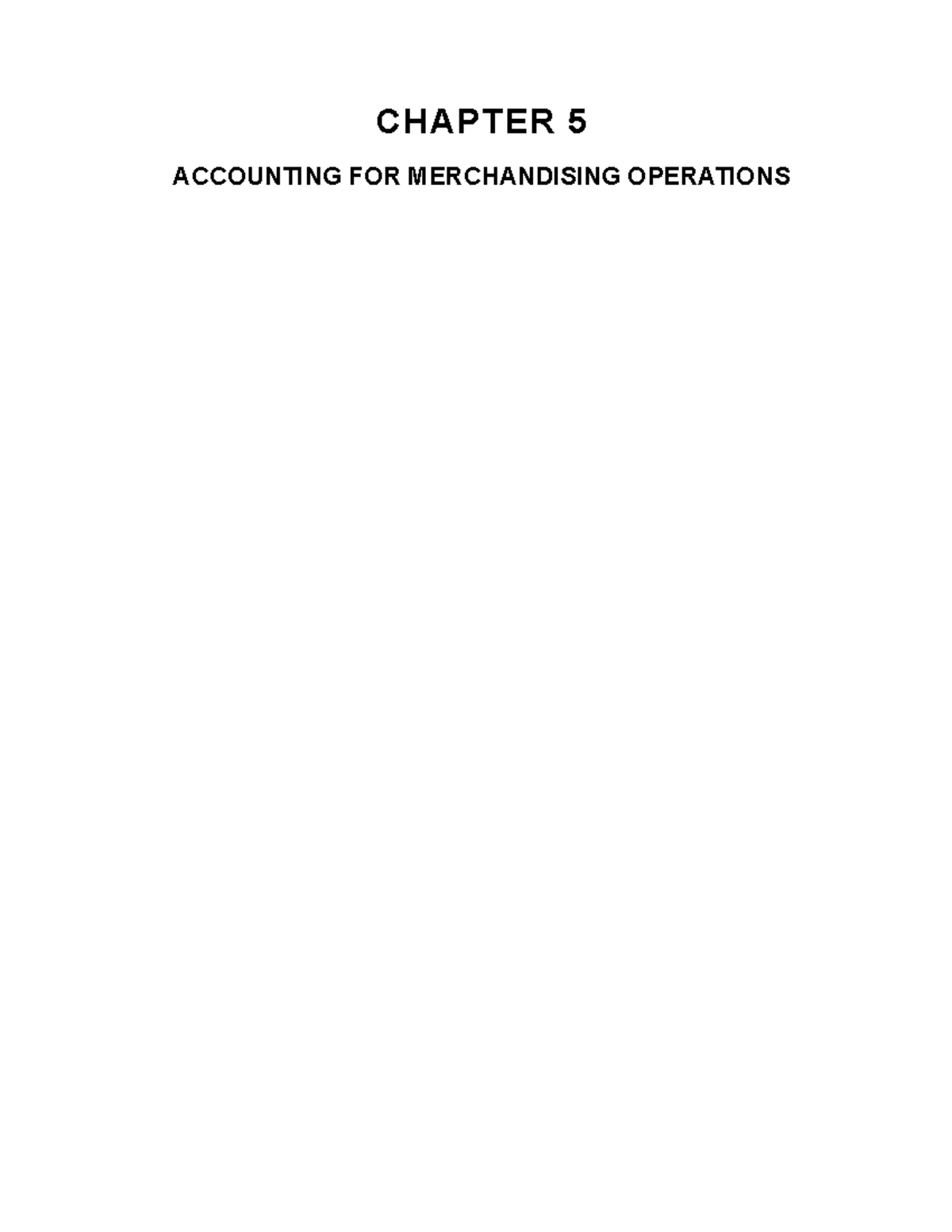 Chapter 5: Accounting for Merchandising Operations - Test Bank Insights ...