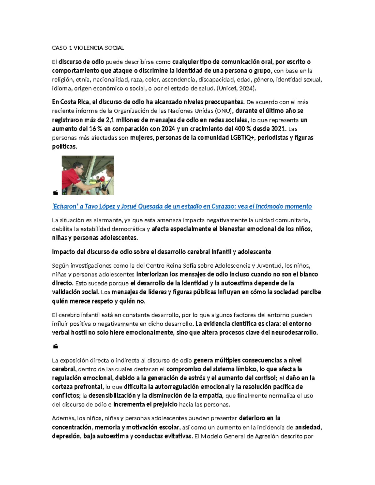 CASO 1: Análisis del Discurso de Odio y su Impacto en Costa Rica - Studocu