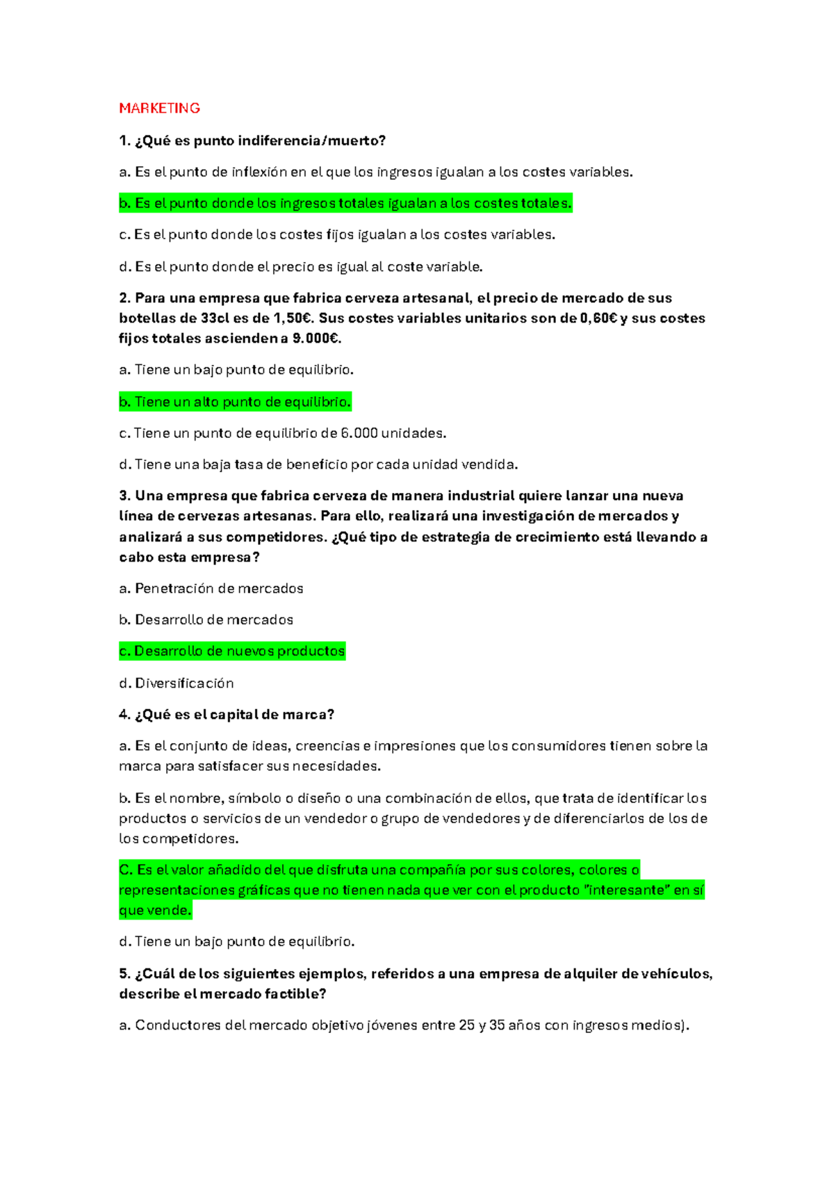 MARKETING 1: Análisis de Estrategias y Conceptos Clave - Studocu