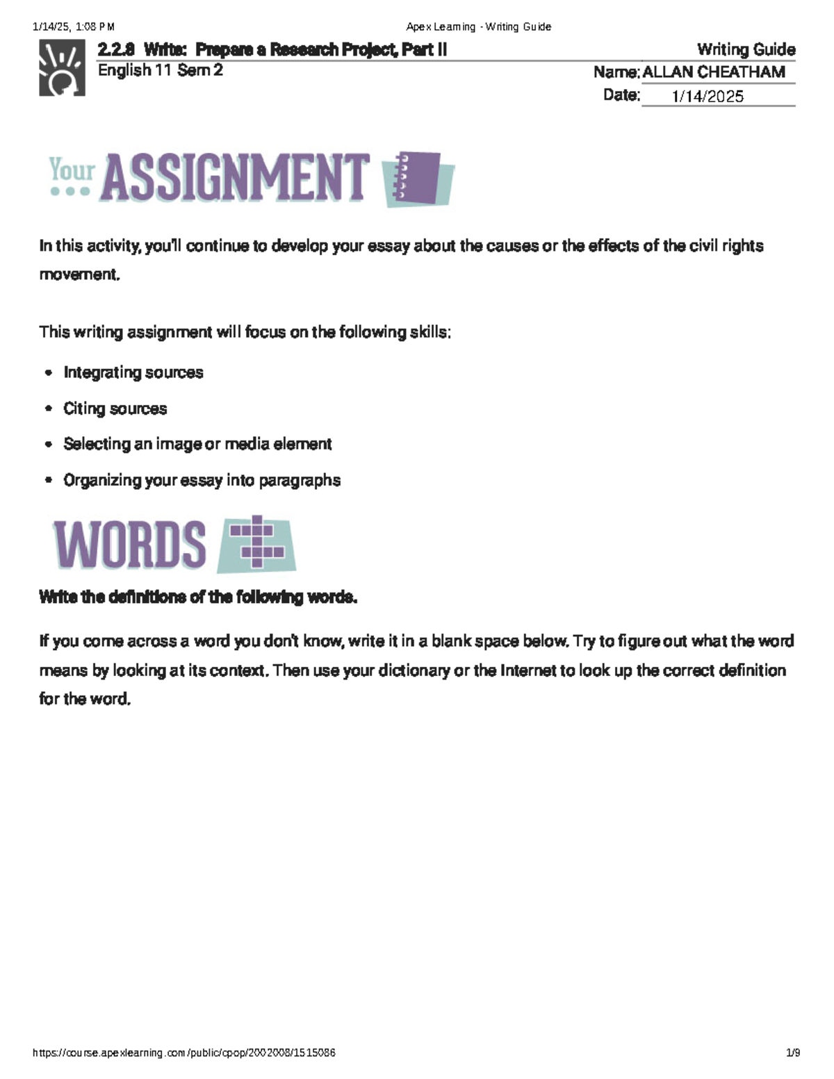 Practice 2 - aaa - 2.2 Write: Prepare a Research Project, Part II ...