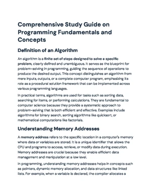 Programming Fundamentals - Study Notes & Assignments - Studocu
