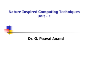 Unit 5 Nature Inspired Computing - DNA Computing The ‘machine’ language ...