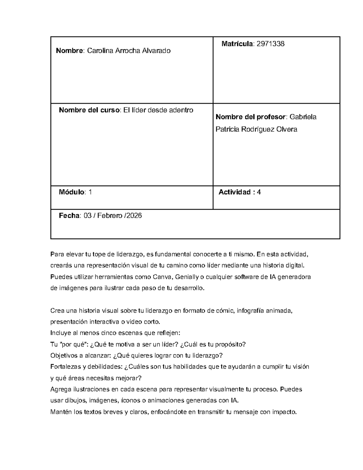 Actividad 4: Representación Visual de Liderazgo - El Líder Desde ...