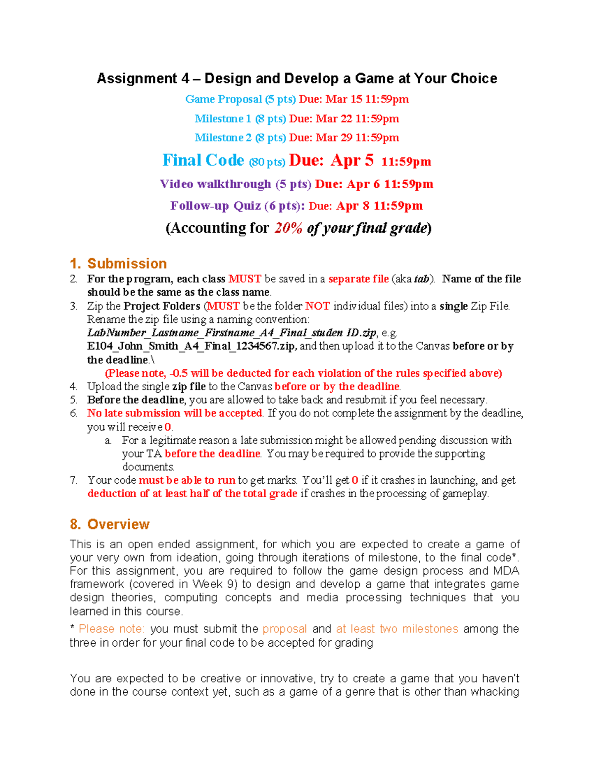 Assignment 4-General Guidlines-Spring 23 - Assignment 4 – Design and ...