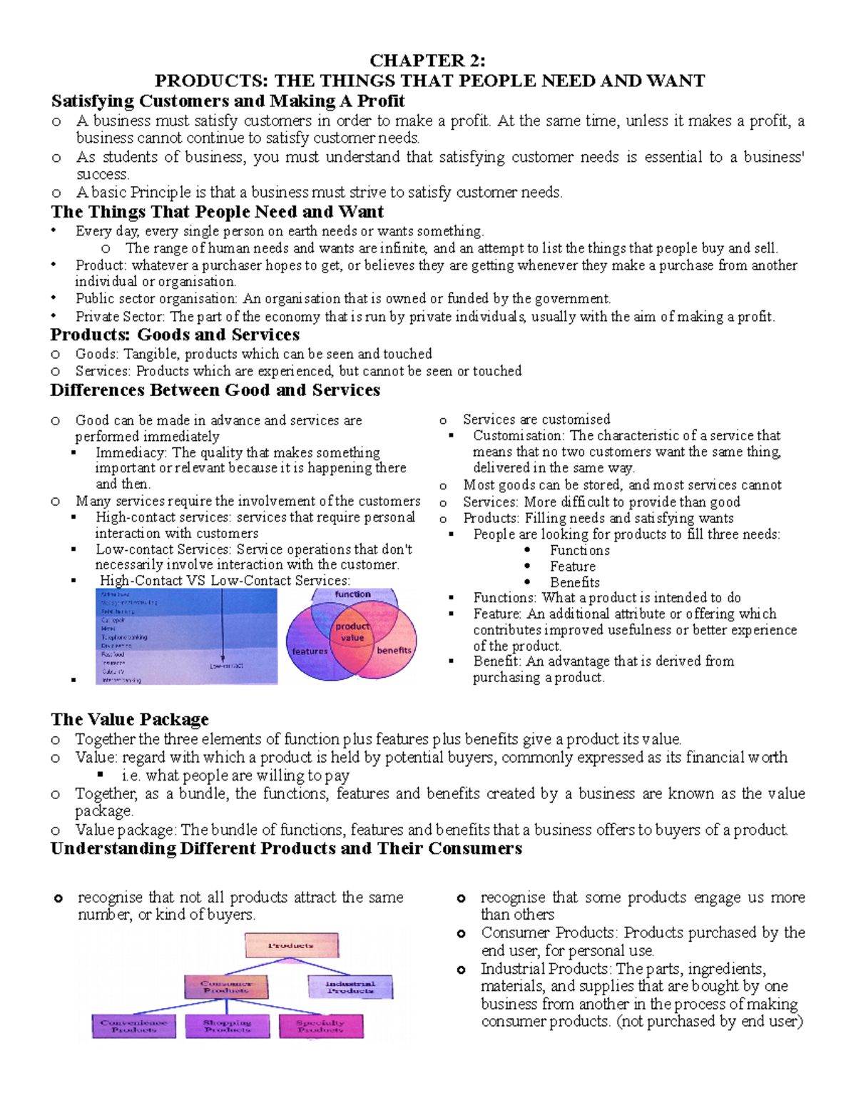 Chapter 2 - Understanding Products and Consumer Needs (UofT Notes ...