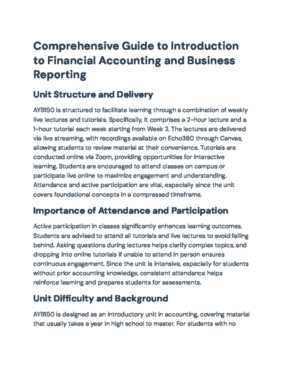 Comprehensive Guide to Financial Analysis & Management (FIN 101) - Studocu