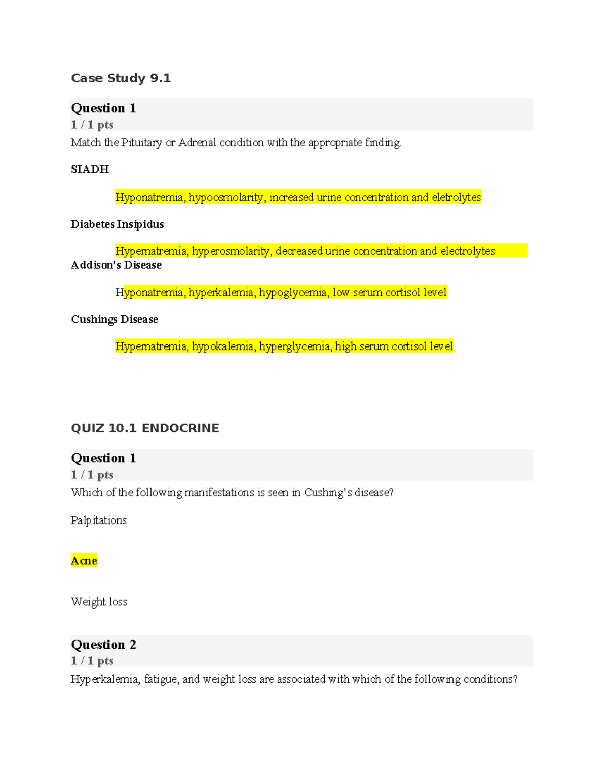 Patho (Final) Quizzes & Case Studies: Endocrine Disorders Insights ...