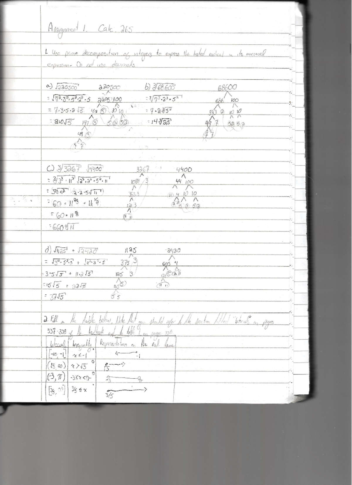 Math 265 Assignment 1 - Assignment 1. Calc 265 1. Use prime ...