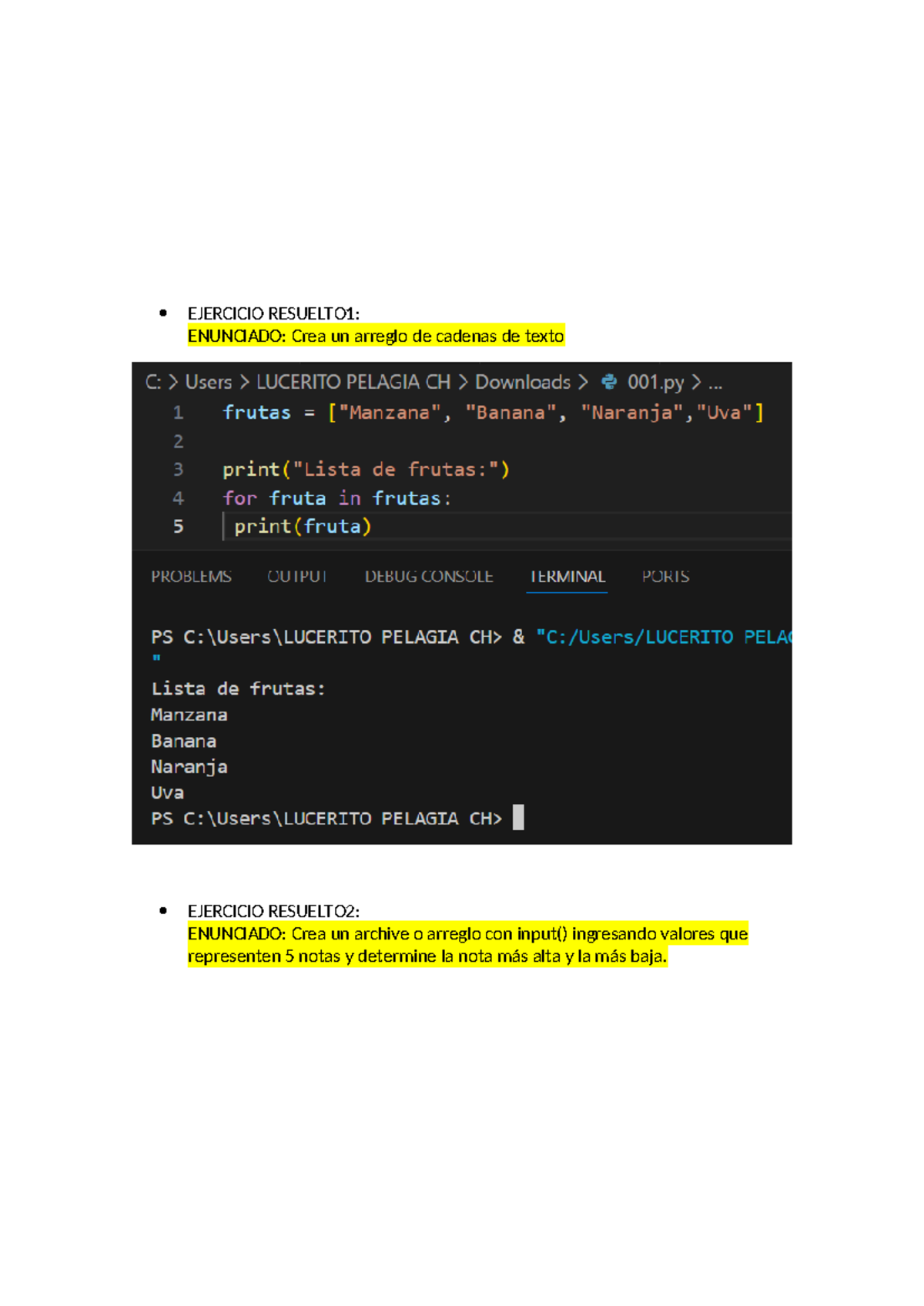Ejercicio DE Clase Lenguaje DE PROGRAMACIÓN - Programación - EJERCICIO ...