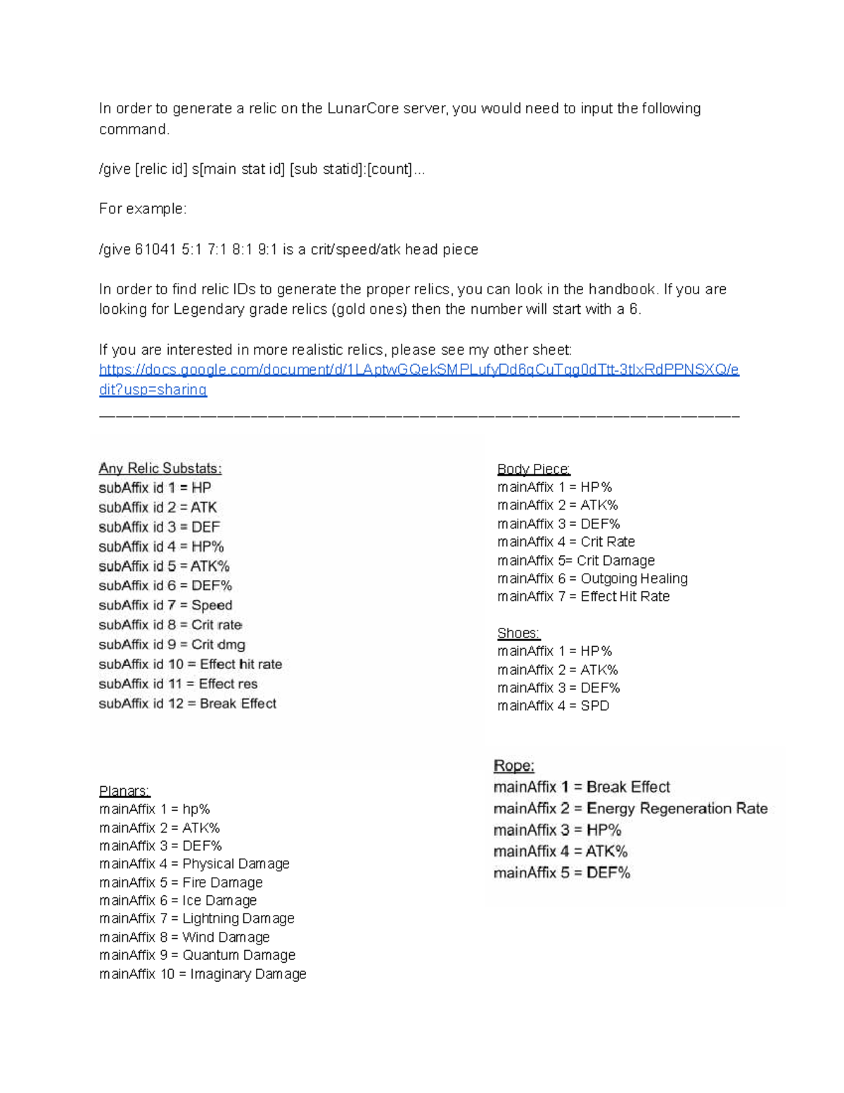 Lunar Core Relic Values Guide (Course Code: LCRV) - Studocu