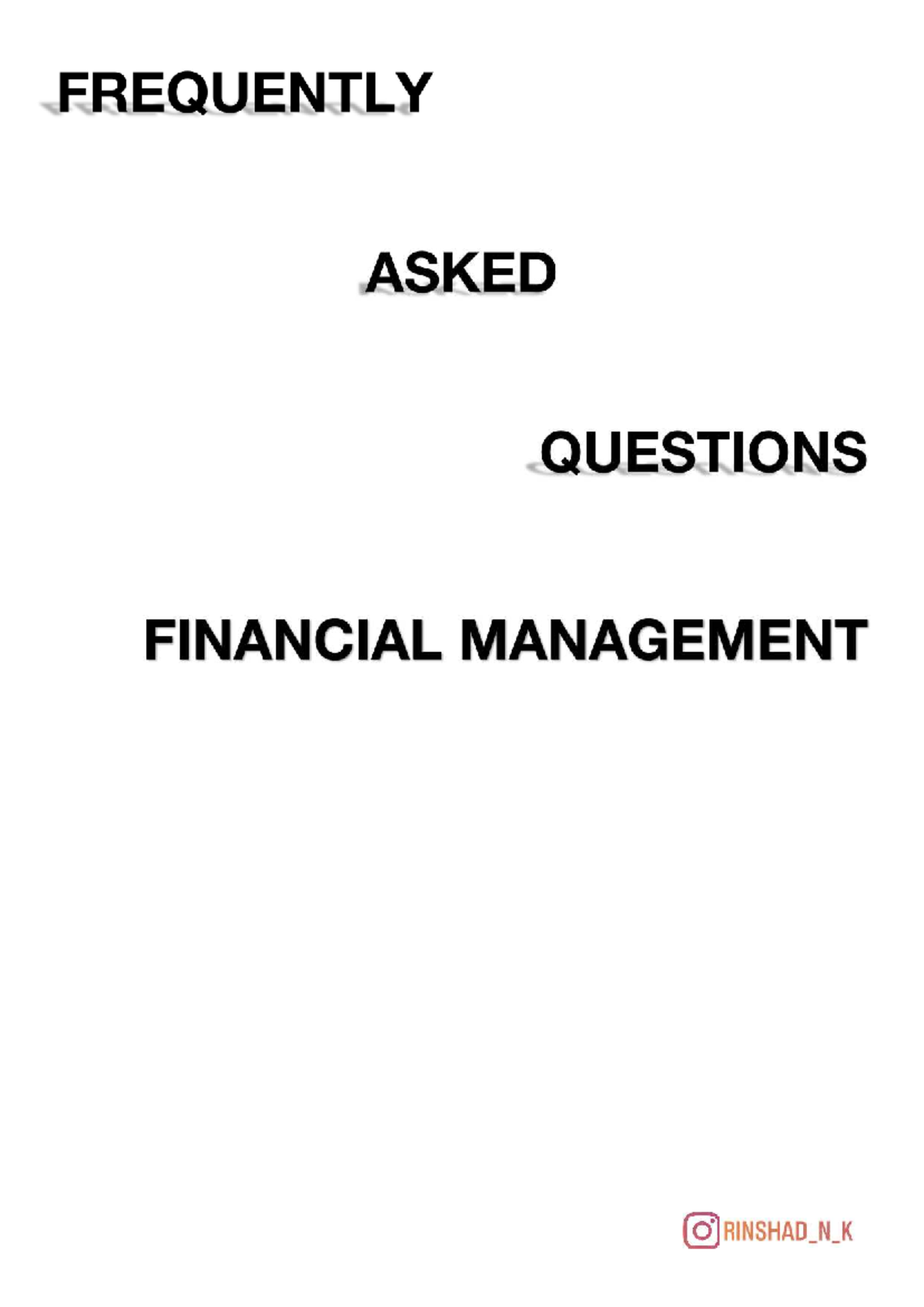 FM - Theory Questions: Key Factors in Working Capital Management - Studocu