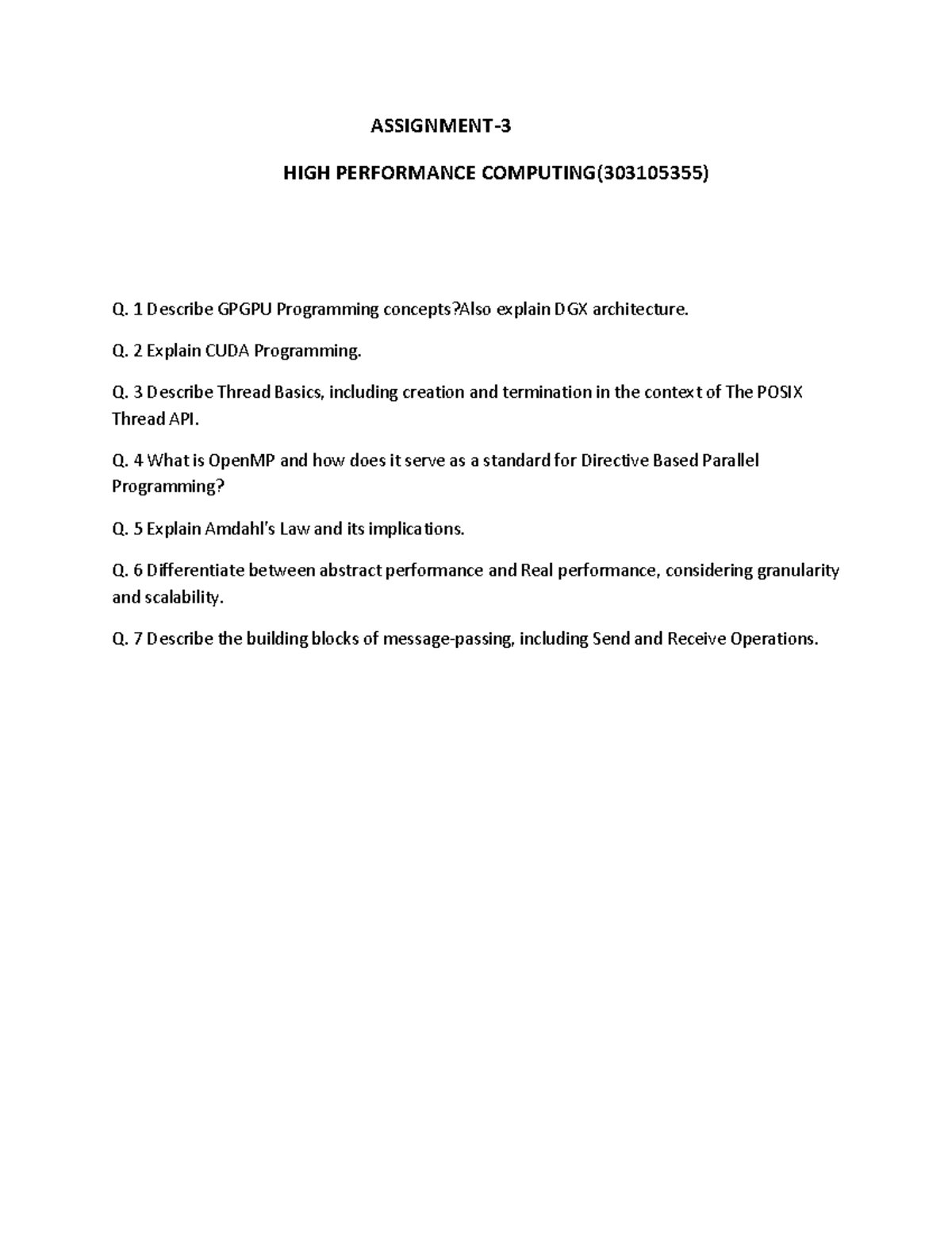 Assignment-3 HPC - Assignment - ASSIGNMENT- 3 HIGH PERFORMANCE ...