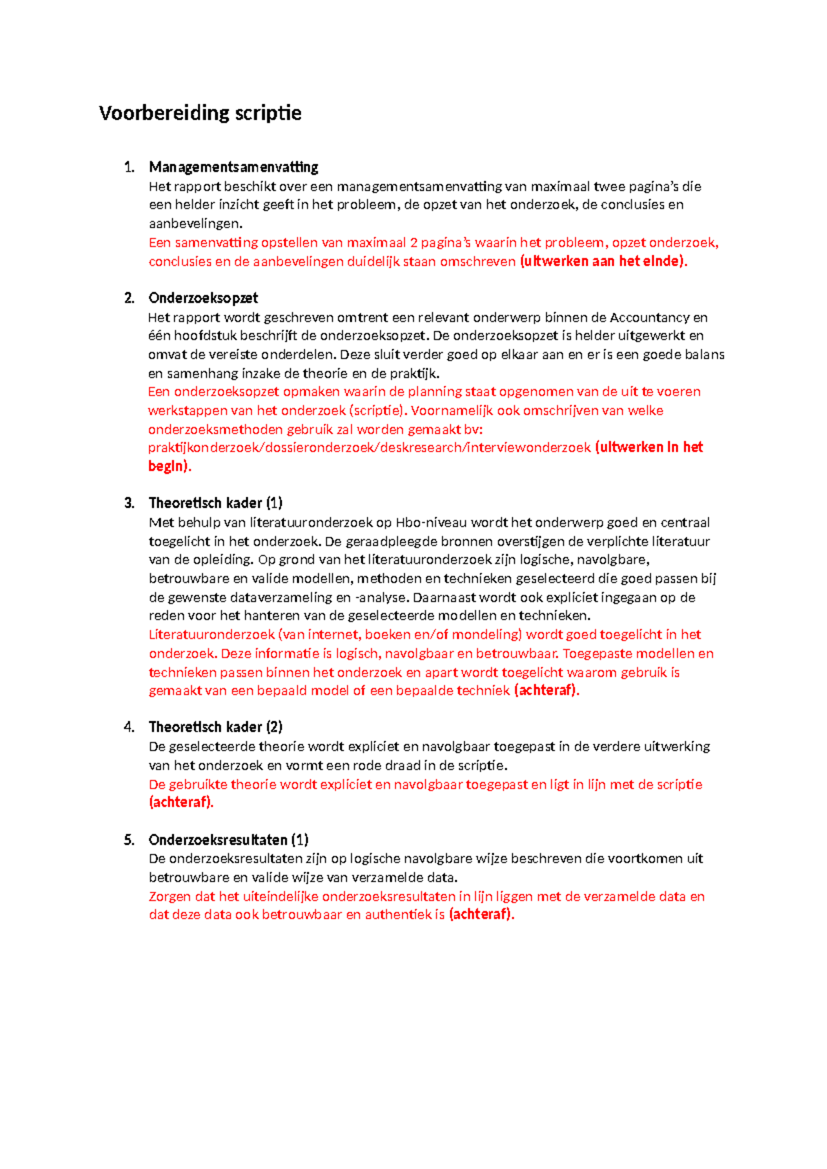 Voorbereiding Scriptie Accountancy: Stappenplan en Eisen - Studeersnel