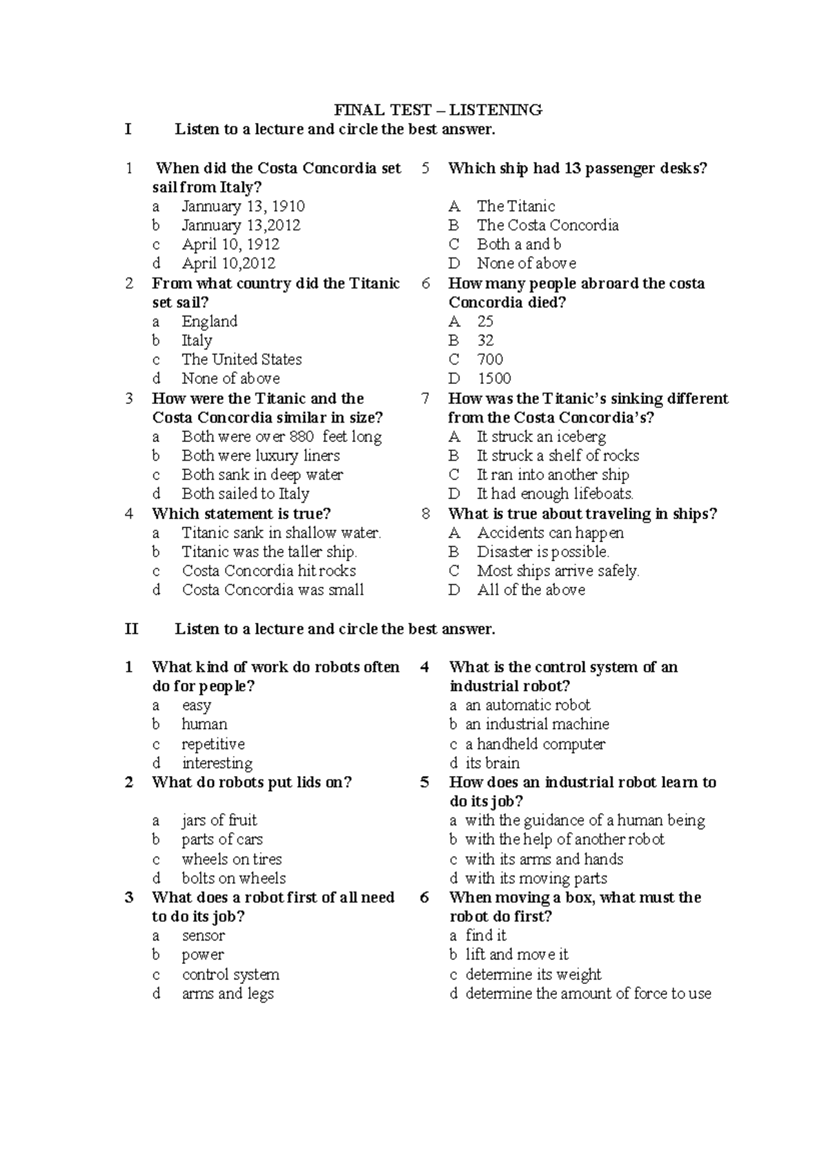 Final TEST - Description is required Please give as much additional ...