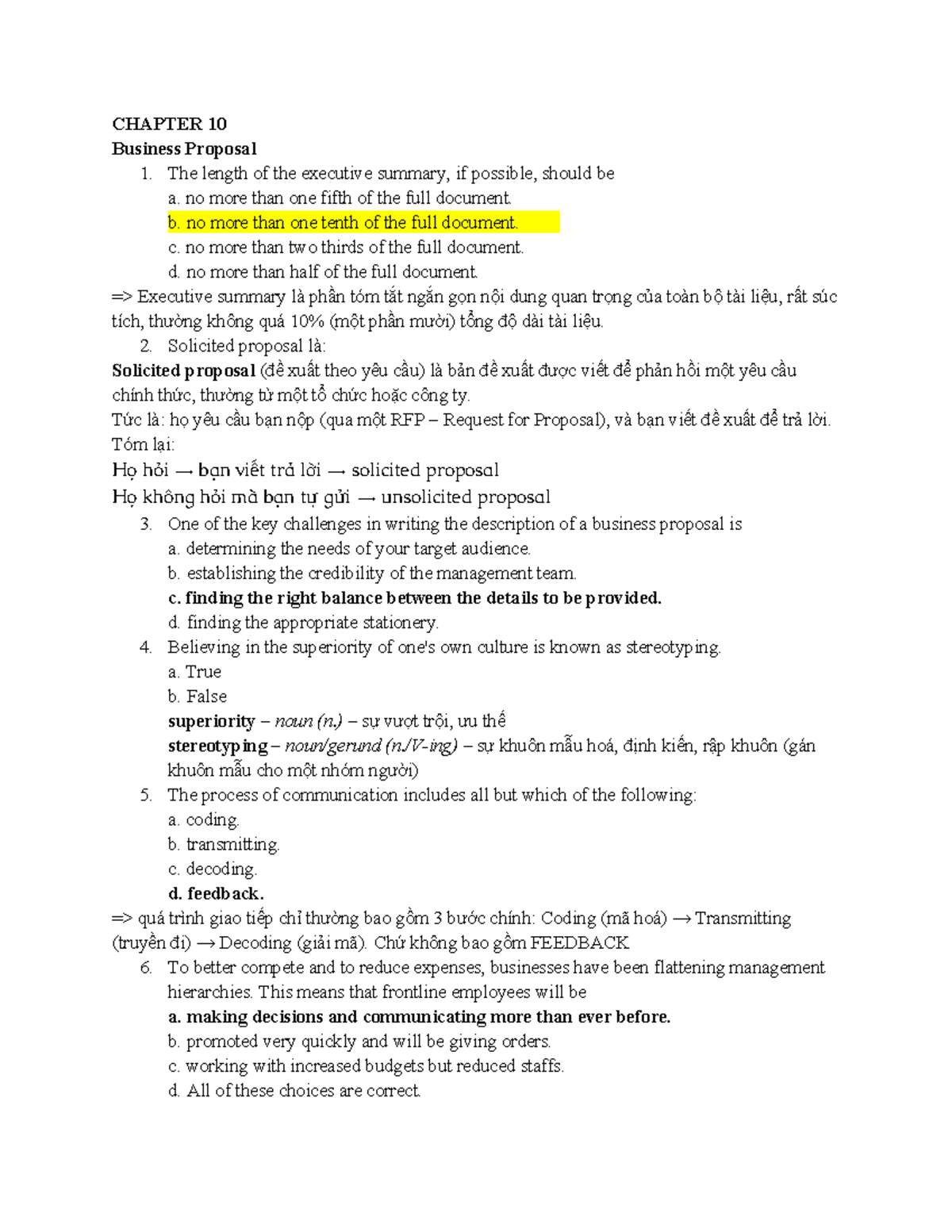 TACN 2 Chapter 10: Business Proposal Overview and Key Concepts - Studocu