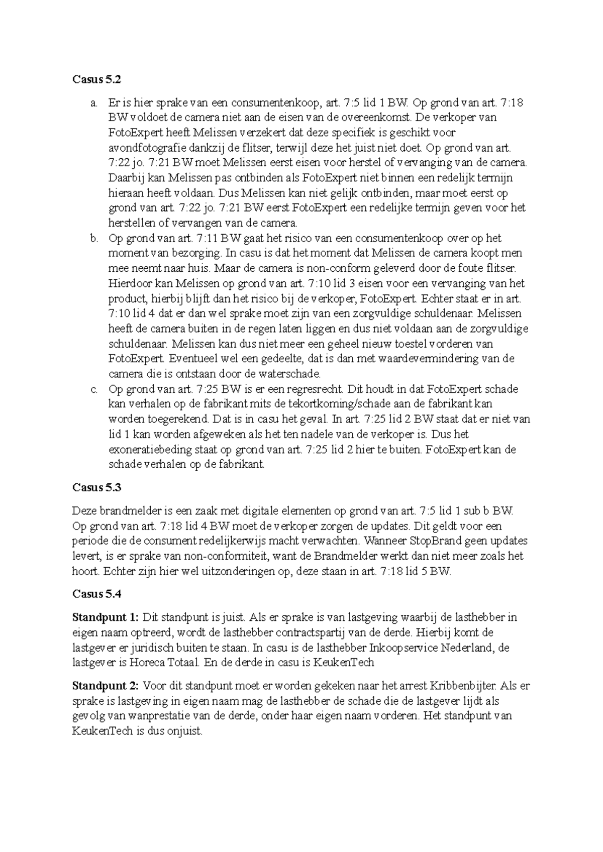 Casus 5.2 en 5.3: Consumentenkoop en Digitale Elementen ...
