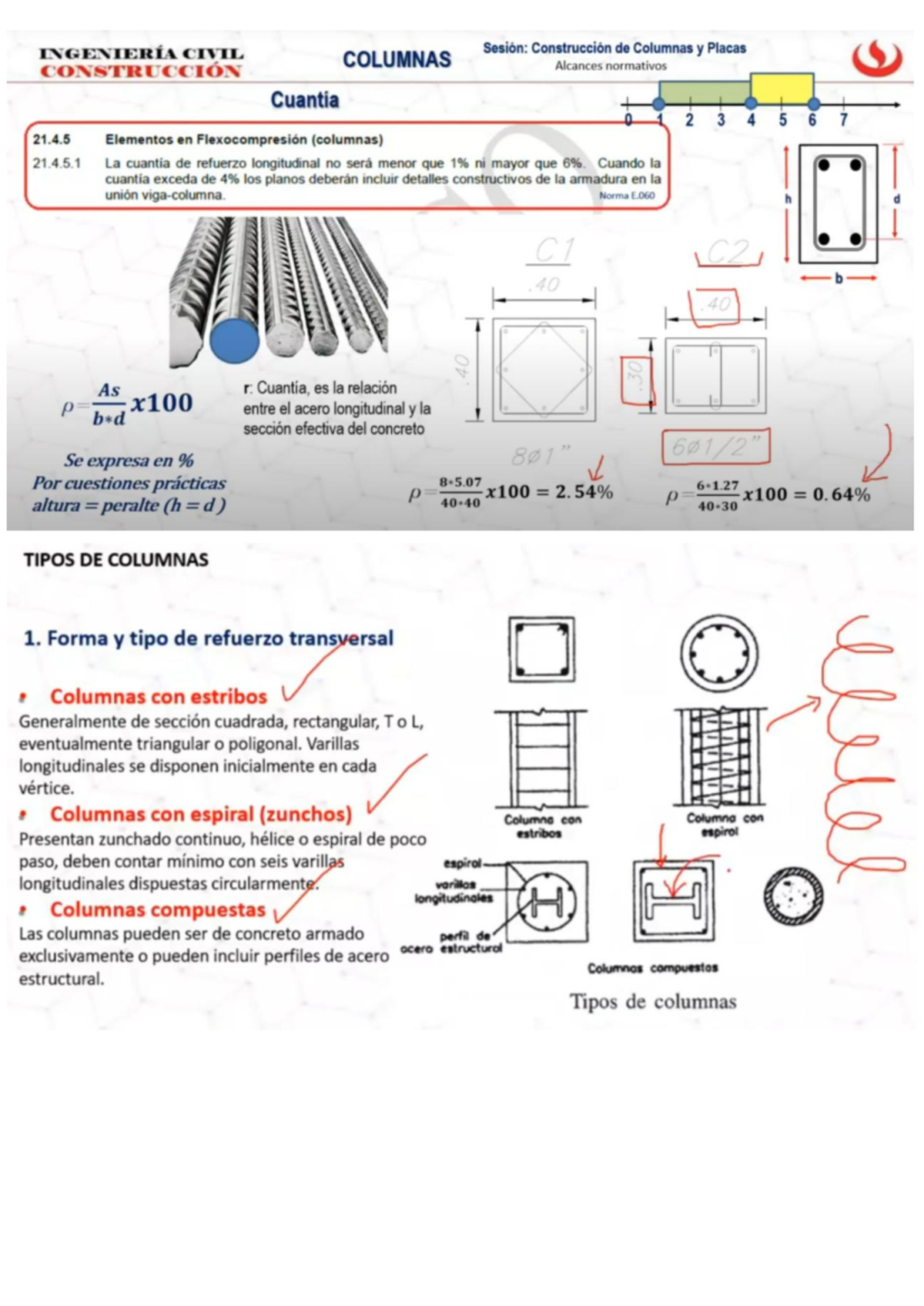 INGENIERÍA CIVIL - Sesión: Construcción de Columnas y Placas - Normativa E.060 - Document Preview