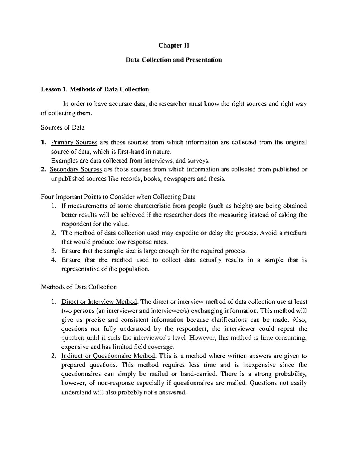 Chapter-II - bkkigcsagvjkmbol - Chapter II Data Collection and ...