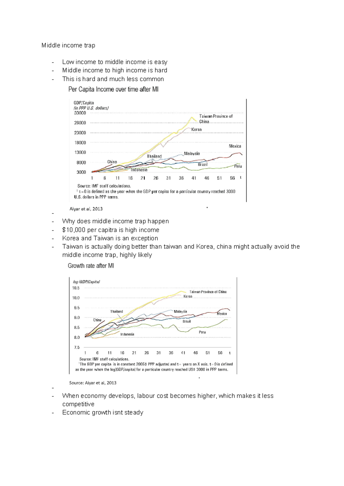 Class 2 - Notes from Session 2 - Middle income trap - Low income to ...