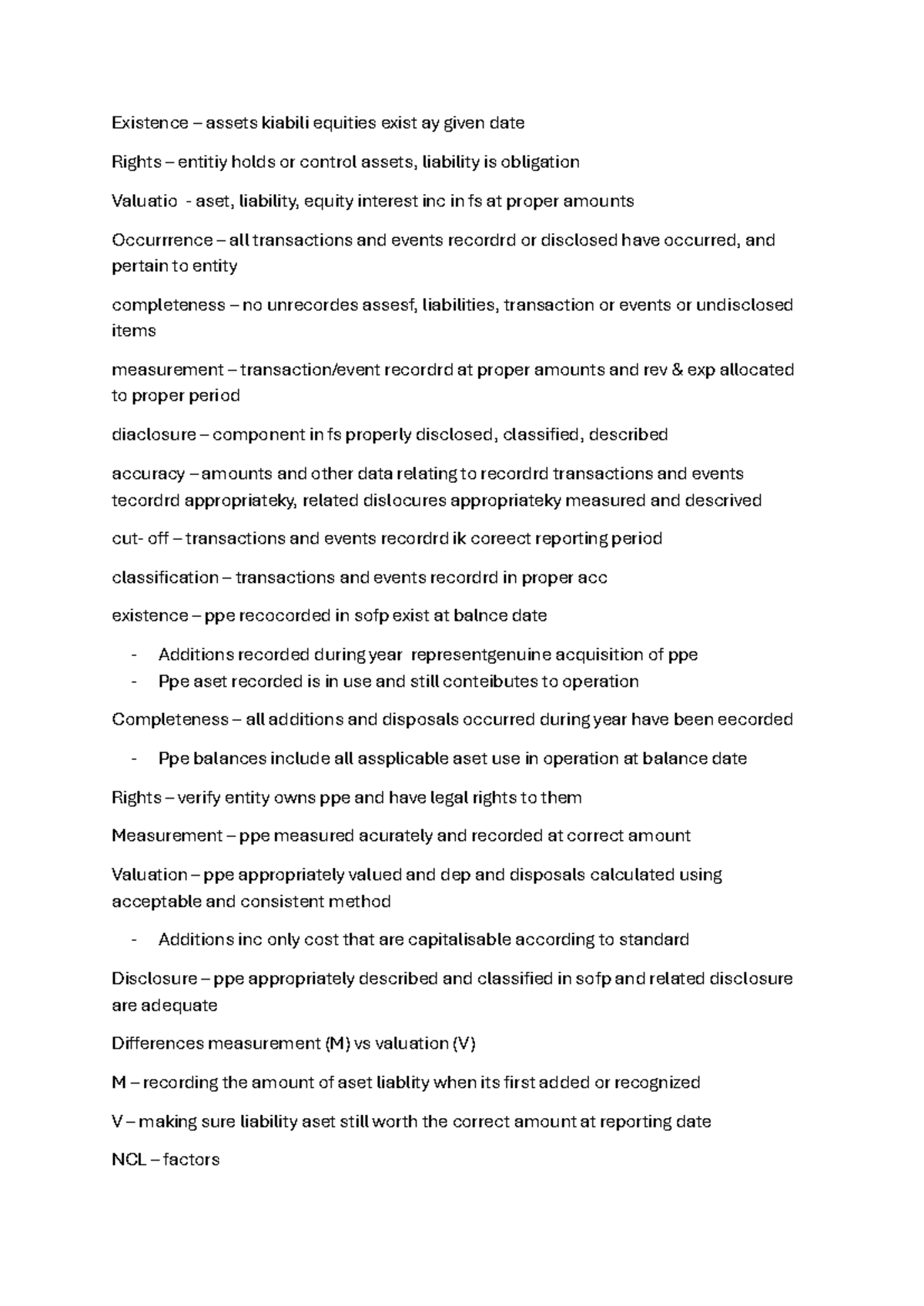 Audit 339 Test 2: Chapter 2 & 4 Part B Review Notes - Studocu