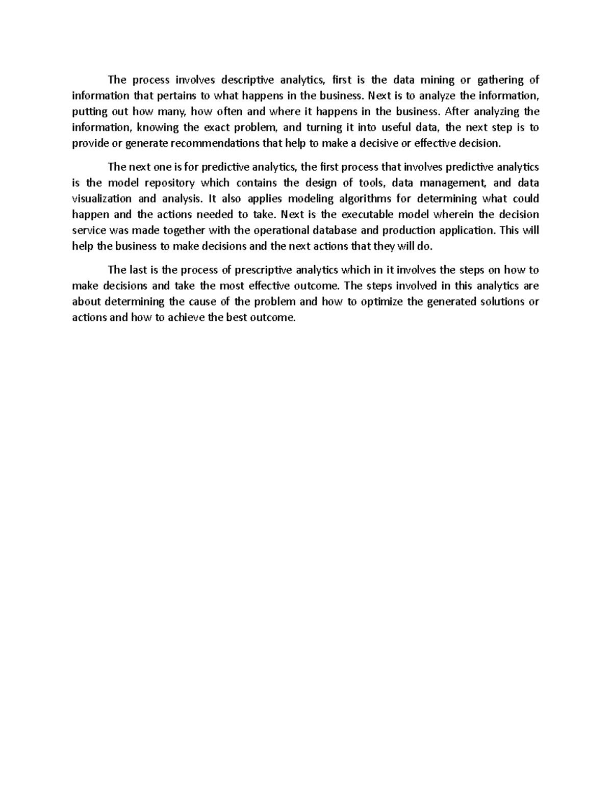 ANA 401 Activity 1 - Descriptive, Predictive & Prescriptive Analytics ...