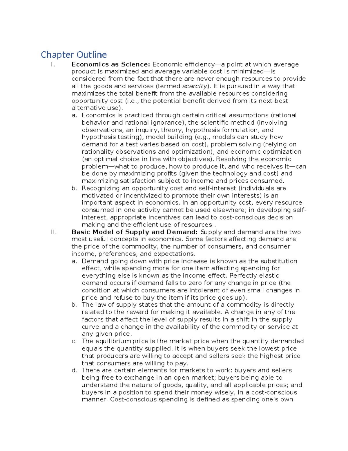 Chapter 3 Summary: Economics as Science and Market Dynamics - Studocu