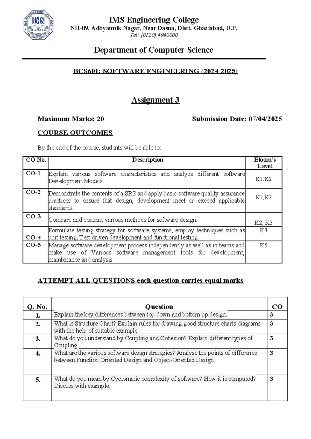 BCS 061 Big Data Assignment 3: HDFS and Cloud Deployment Insights - Studocu