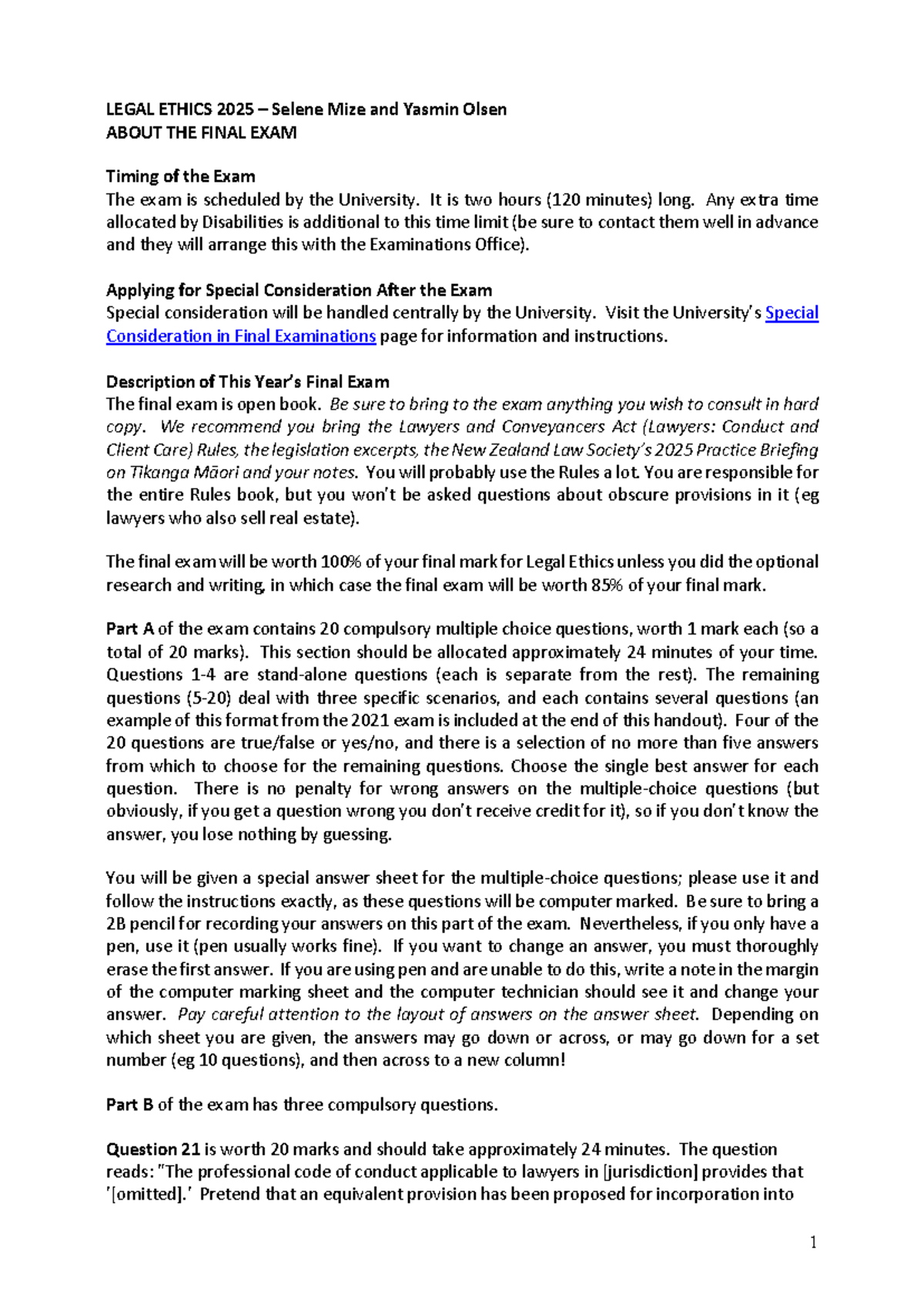 LEGAL ETHICS 2025 Final Exam Guidelines and Preparation Tips - Studocu