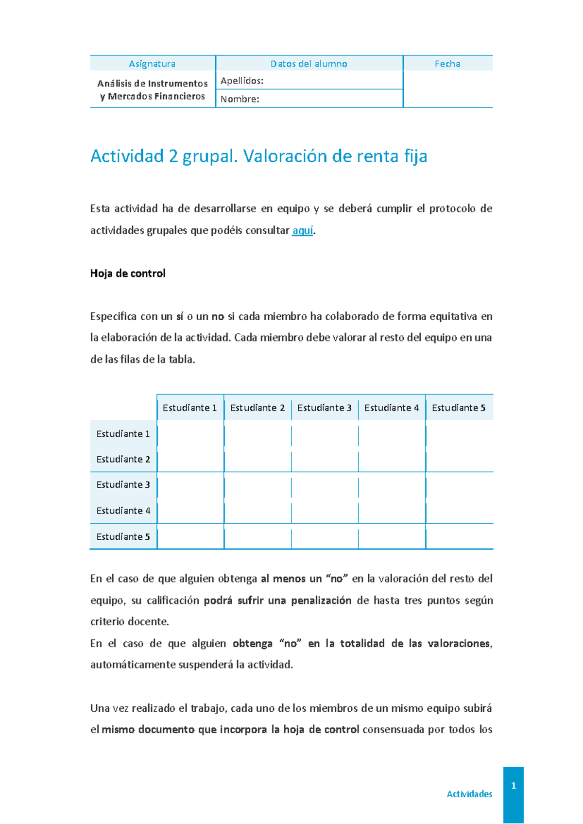 Actividad 2 Grupal: Valoración de Renta Fija - Análisis de Instrumentos ...