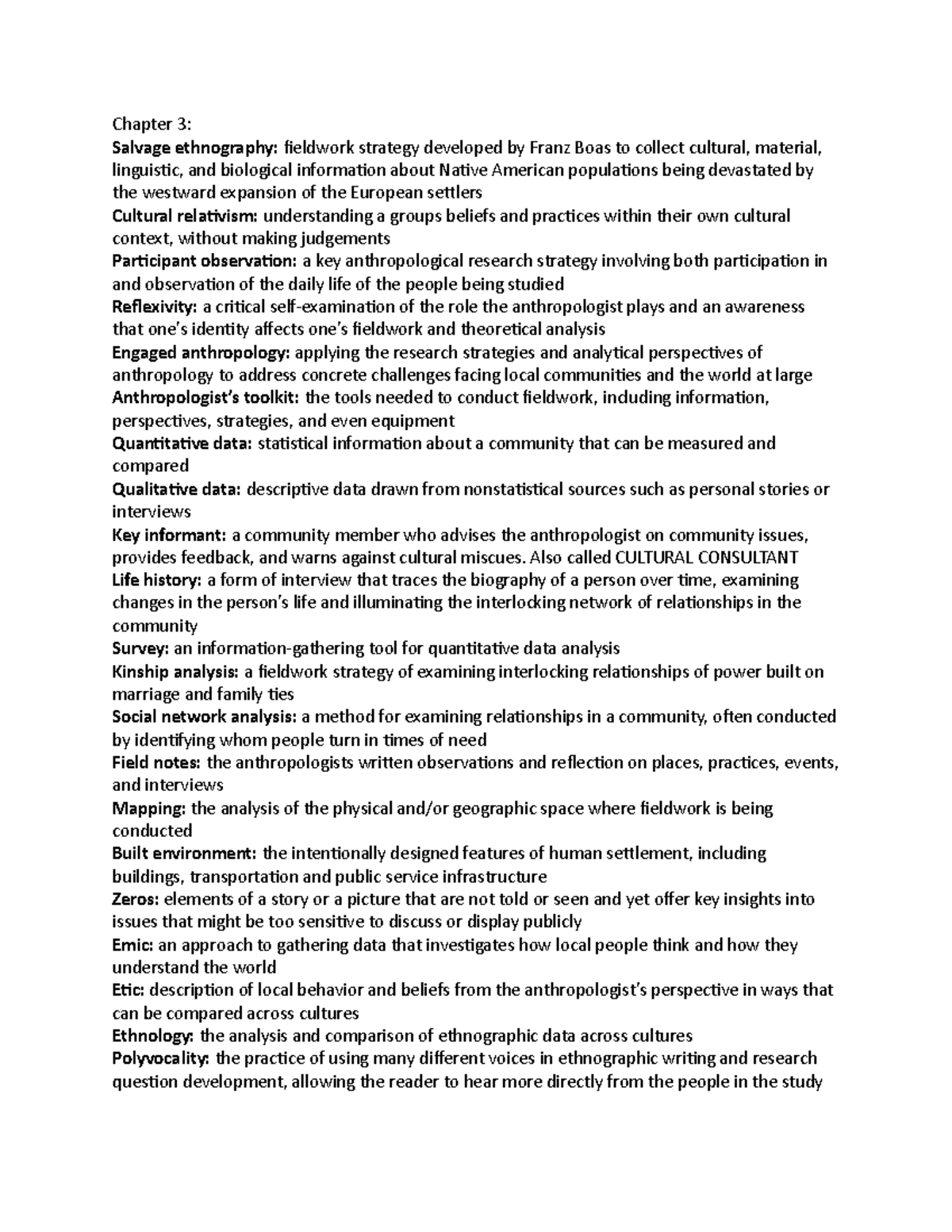 Chapter 3: Fieldwork Strategies in Anthropology - Studocu