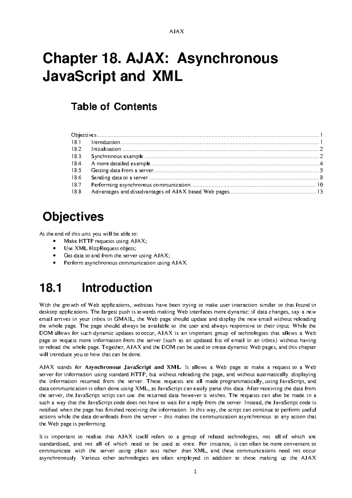 AJAX Chapter 18: Asynchronous JavaScript and XML Overview - Studocu