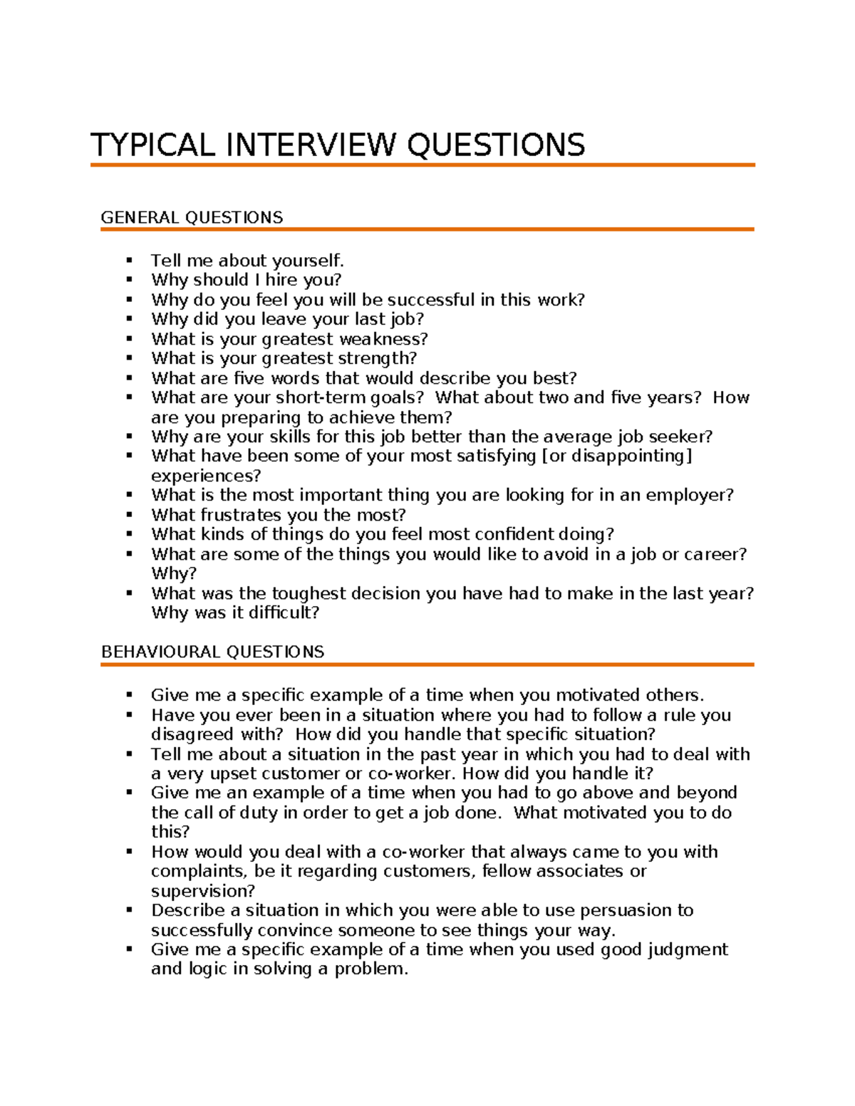 Examples Of Good Judgement For Interview