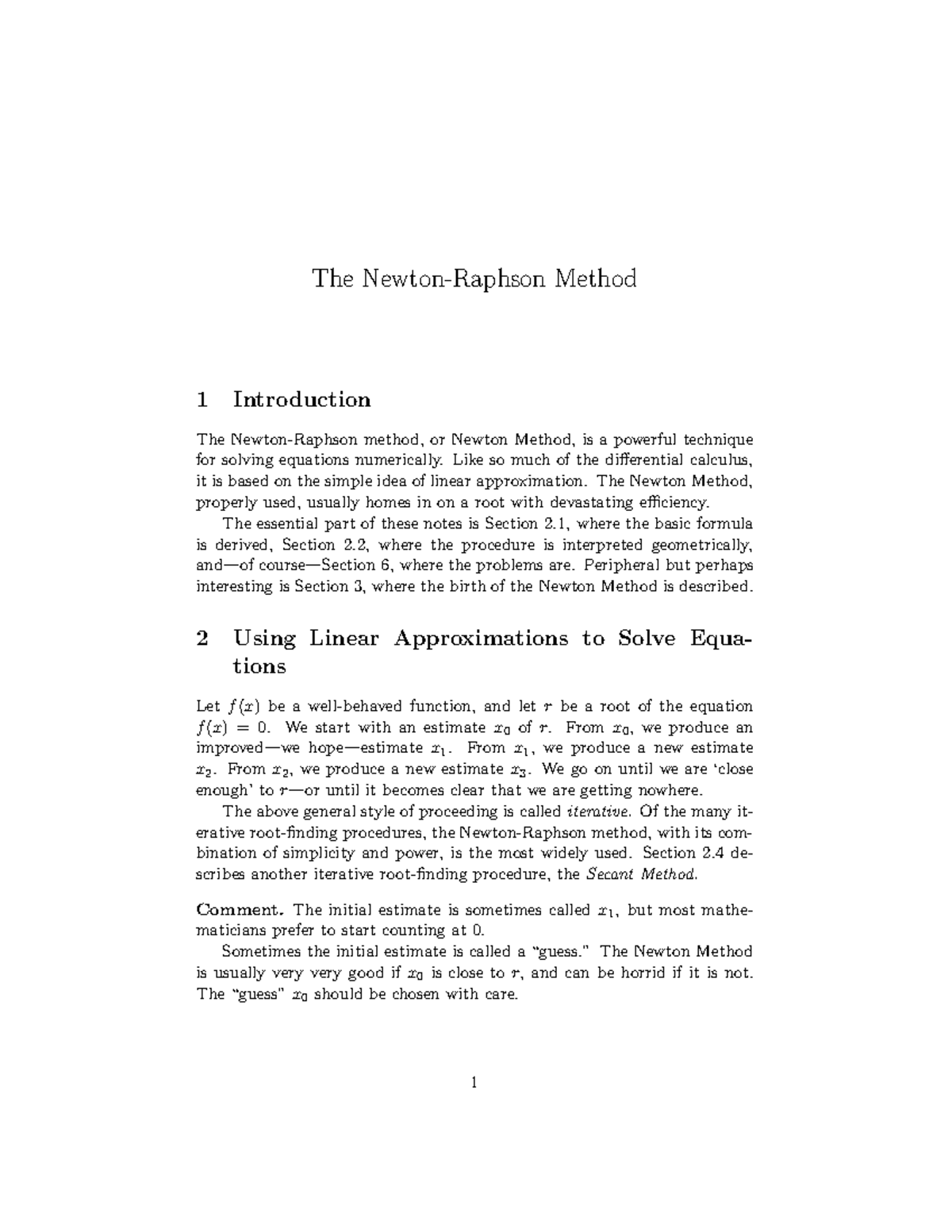Newton-Raphson Method Notes for Numerical Analysis (ENG 204) - Studocu